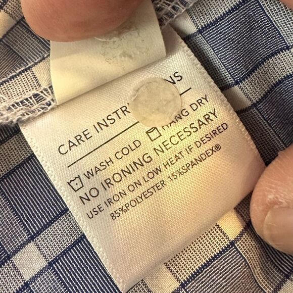 Mizzen+Main Leeward Ocean Blue and White Plaid LS Luxury Shirt in size XXL Trim - Picture 4 of 7